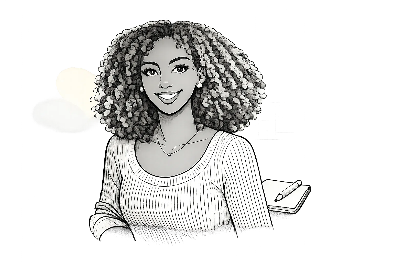 Illustrated portrait of Feven Debela
