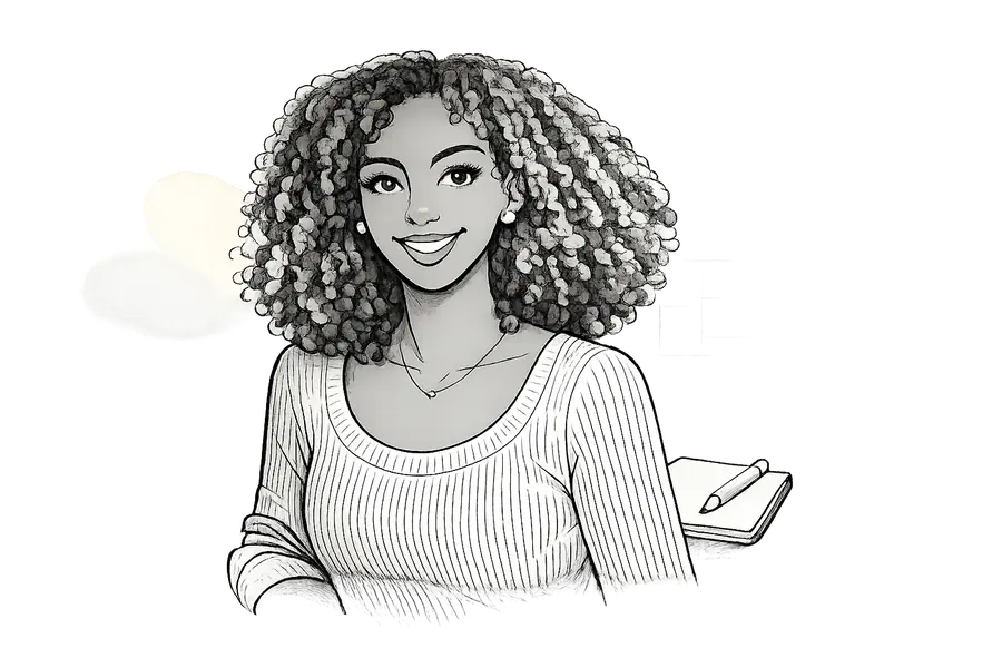 Illustrated portrait of Feven Debela